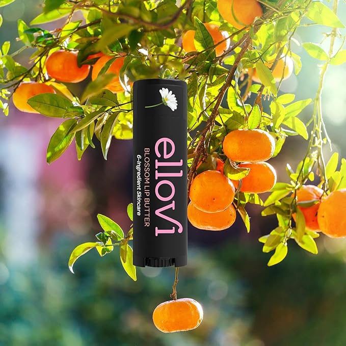 Natural Lip Butter Lip Balm - Blossom - Pure Enough to Eat - Made With Just 6 Vegan Ingredients - Moisturizing Lip Care for All Day Hydration (Single)