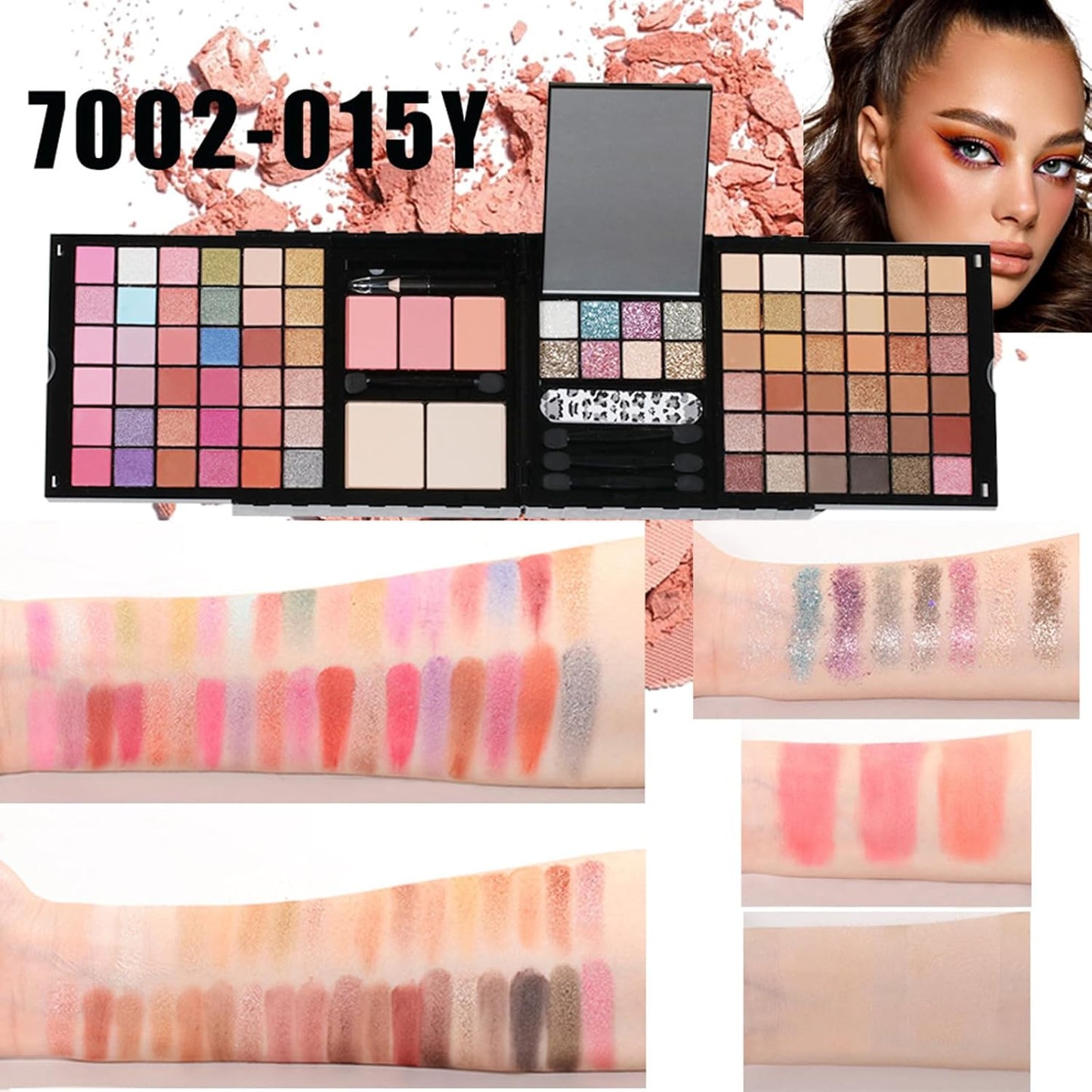 Makeup Sets, Multifunction Makeup Palettes with Mirror, 72 Color Eyeshadows/Compact Powder/Sequins/Bronzing Powder/Highlighter/Lip Color, Makeup kit for Women Full Kit - #D