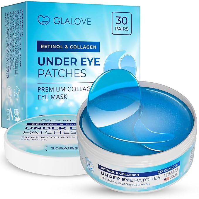 Under Eye Patches for Dark Circles: 60 Count Retinol Collagen Eye Gels Pads - Reduce Wrinkles, Puffy Eyes, Eye Bags - Skin Treatment Mask for Anti Aging & Face Moisturizer 1