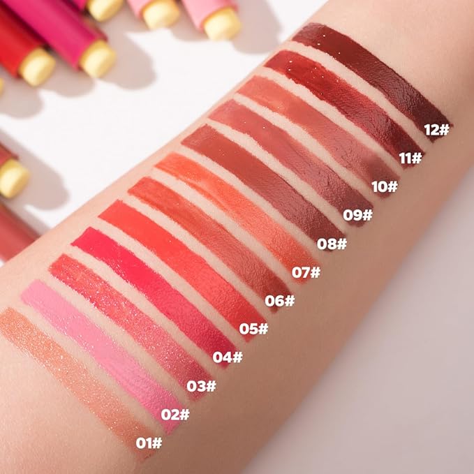 MAEPEOR Hydrating Lip Plumper 12 Colors Moisturizing Shiny Juicy Lip Balm Long Lasting Nourishing Lip Pluming Balm（Color 07)