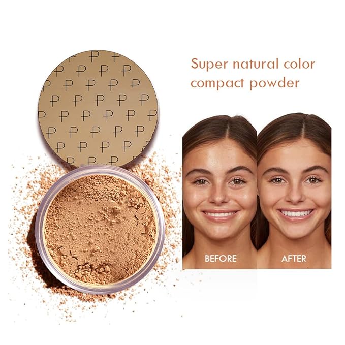 MAEPEOR Matte Setting Loose Powder 8 Colors Smooth and Lightweight Face Powder for Brightening and Setting Makeup with Face Puff (01 Desert)