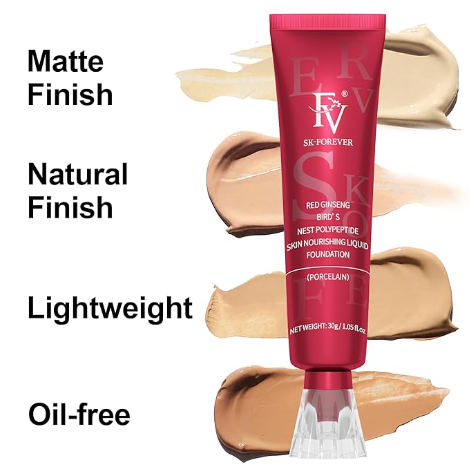 FV Waterproof Foundation, Lightweight & Medium Coverage Foundation with Matte Finish, Oil Control Long Lasting Liquid Foundation Makeup for Oily Normal Skin (Toffee)
