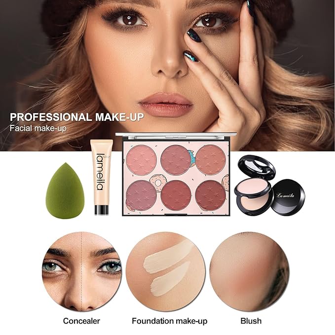 M All In One Full Makeup Kit,Multipurpose Women's Makeup Sets,Beginners and Professionals Alike,Easy to Carry (Black)