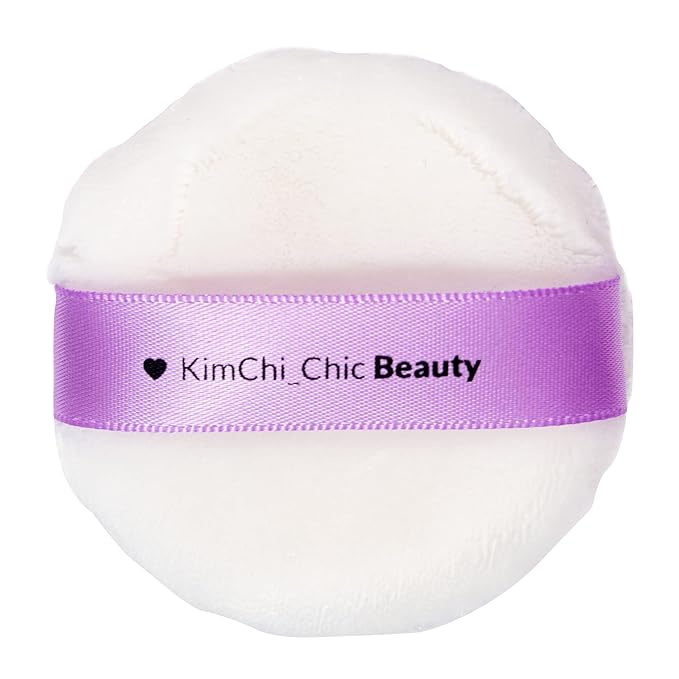 Kimchi Chic Beauty Puff Puff Pass Set and Bake Powder, Loose Face Powder with Extra Fluffy Setting Powder Puff, Soft Brown Face Makeup for Uneven Skin Tone, 08 Chocolate