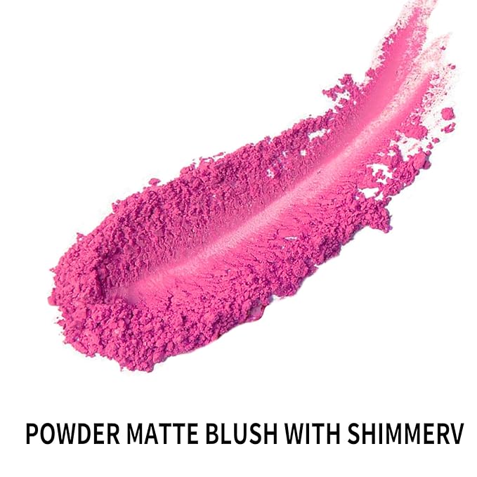 Boobeen Powder Blush Matte Blush, Highly Pigmented Beauty Cream Blush Palette for Create A Natural Cheek Flushed Look, Rich Colors (C-06)