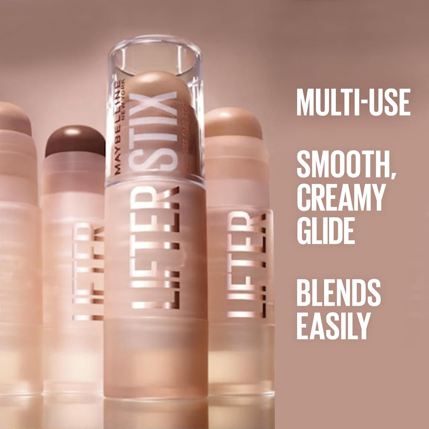 Maybelline Lifter Stix Multi-Use Face Stick - Contour, Bronzer, Concealer and Foundation Stick, All-In-One Creamy Face Makeup with Cranberry Seed Oil, 15, 1 Count