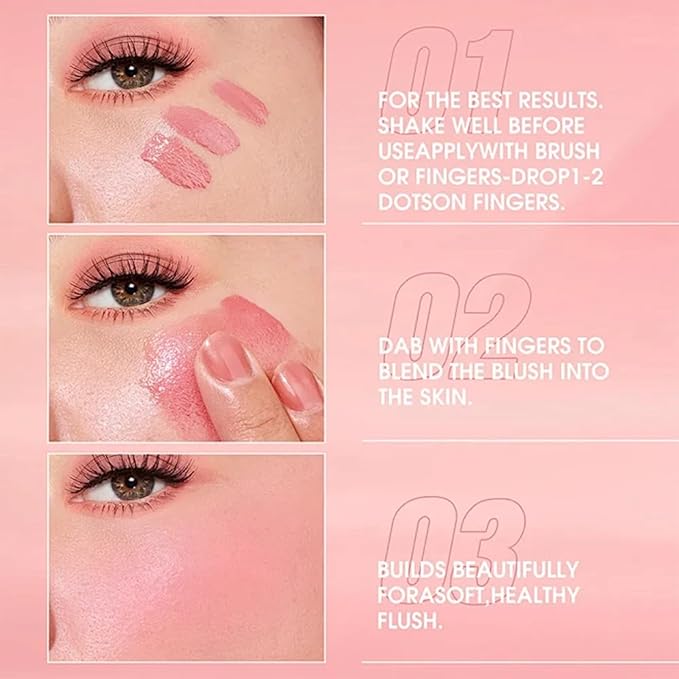 Color Changing Blush,3-in-1 Warm Change Blush,Pink Cream Blush,Transparent Crystal Color Changing Magic Gel,Blush PH Temperature Changing Long Lasting Blendable Natural Finish for All Skin Tone(01+02)