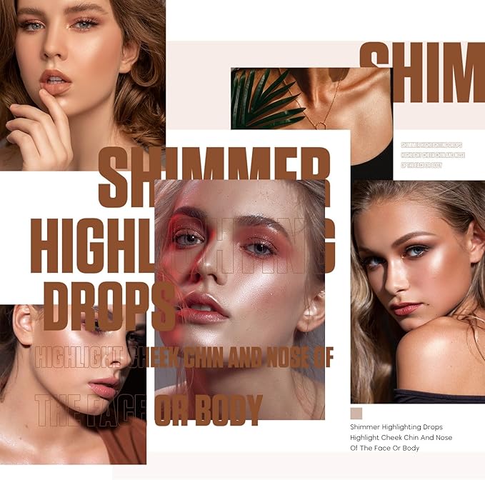 MAEPEOR Shimmer Body Luminizer 5 Colors Moisturizing Glow Illuminator Smooth and Non-sticky Summer Body Highlighter For Face & Body (80ML, 04 Golden Brown)