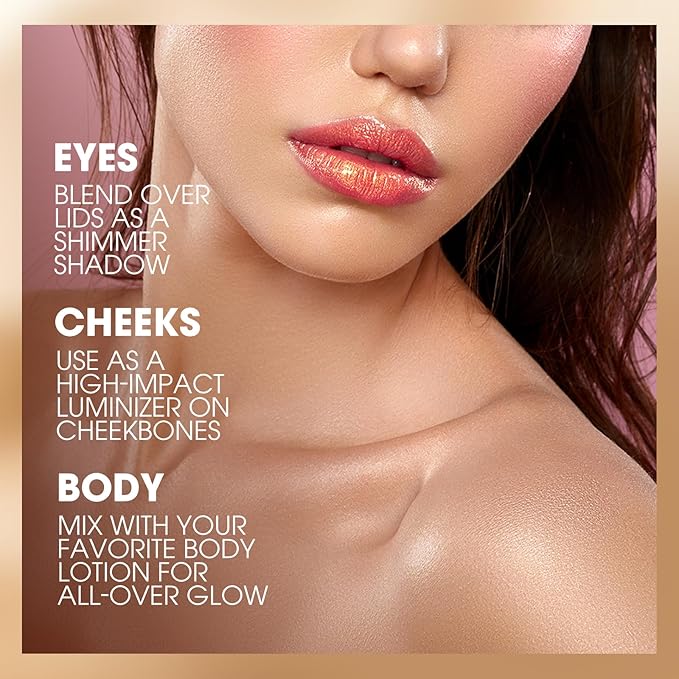 URQT Highly Pigmented Liquid Contour Highlighter - Built-in Sponge Tip Sculpted Complexion Wand Contour Non-Greasy Long Lasting Natural Weightless Buildable Highlighters Contour Contouring Bronzer (#01 ROSE QUARTZ)