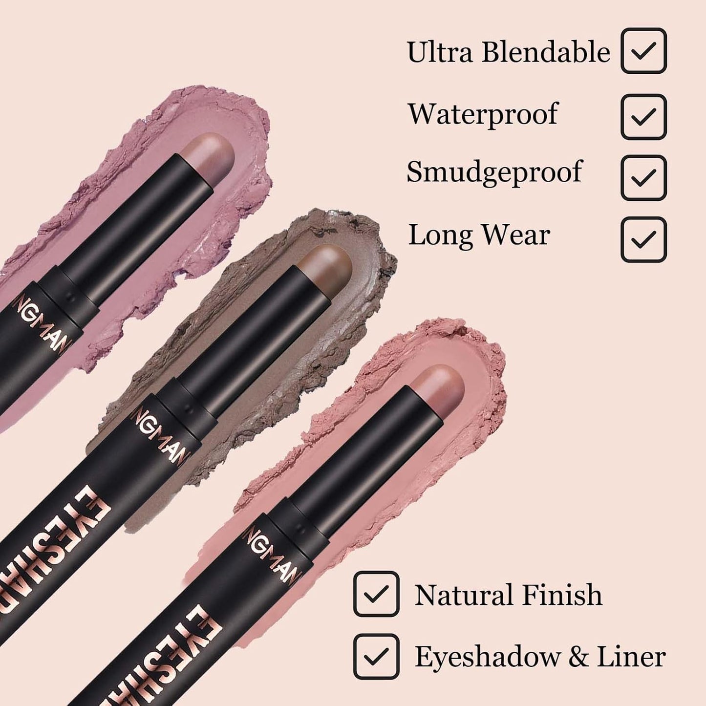Purple Mauve Eyeshadow Stick Blendable Cream Eyeshadow Hypoallergenic Neutral Eye Shadow Stick, Waterproof Long Lasting High Pigmented Smokey eyeshadow Pencil (17# Mauve Matte)