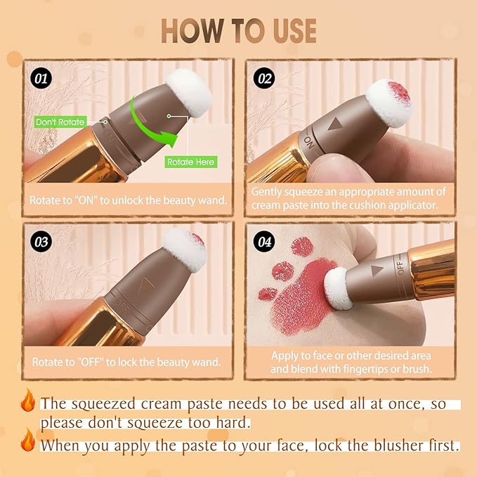 Liquid Highlighter Beauty Wand, Cream Liquid Highlighter Stick with Cushion Applicator, Lightweight Blendable, Long Lasting Silky Cream Highlighter Stick Contour Wand, Natural Face Shimmer Finish | 4# Highlight Pearl White