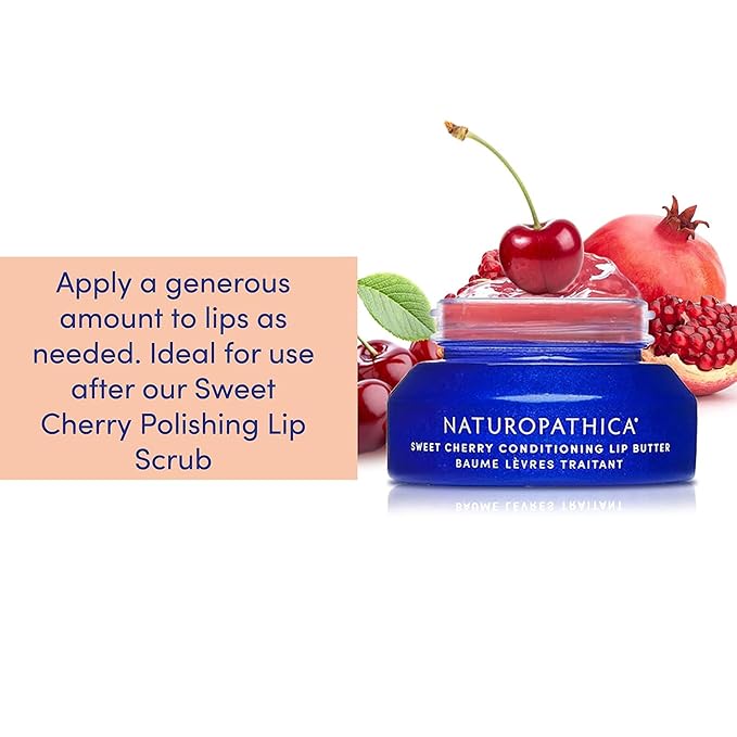 Naturopathica Sweet Cherry Conditioning Lip Butter, Natural Lip Treatment for Soft, Full Lips, 0.5 fl oz