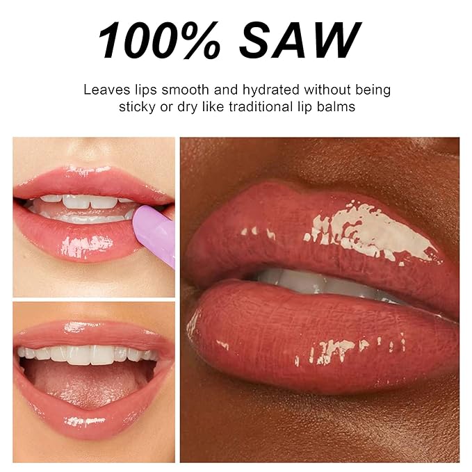 MAEPEOR Nourishing Lip Balm 8 Colors Smooth Moisturizing Lip Glow Gloss Non-Sticky and Long-lasting Hydrating Jelly Lip Balm for Women and Girls (Color 05)