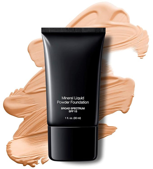 Jolie Mineral Liquid Powder Foundation SPF 15 1 Fl. Oz. Hypoallergenic - For All Skin Types (Pale Beige)