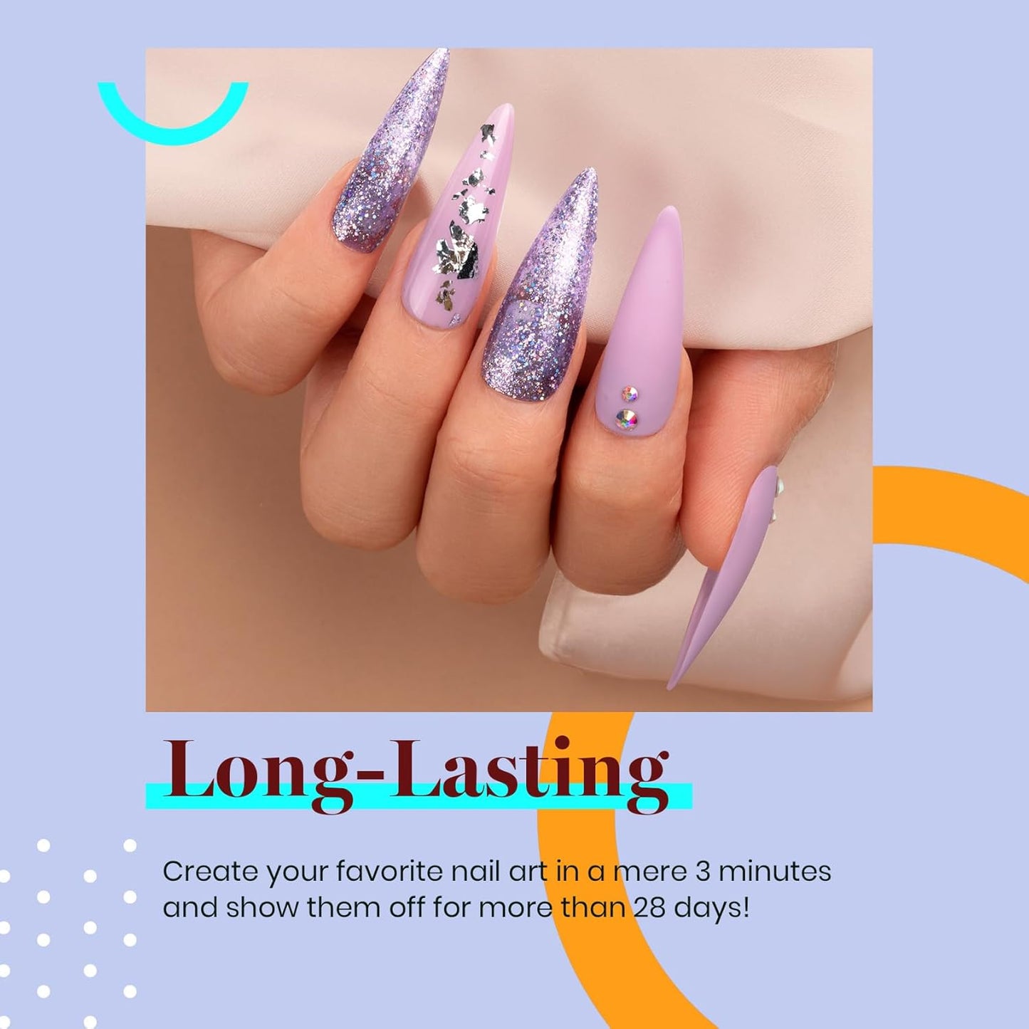 beetles Gel Polish Grape Vine Purple 6 Colors Purple Lavender Dark Lilac Glitter Pink Nail Polish Soak Off Uv LED Gel Nail Kit Salon Diy Nail Art Manicure Salon Home Gifts for Women