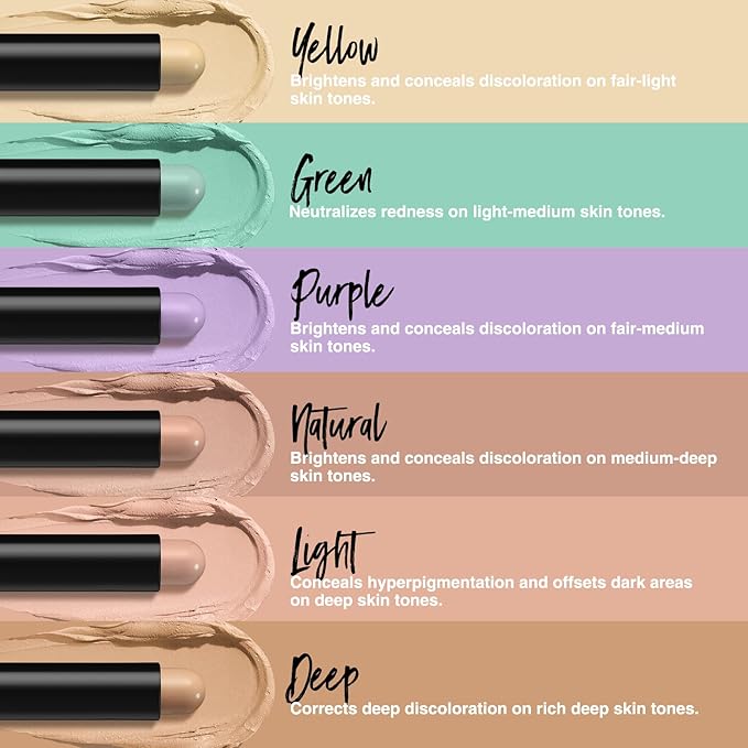 LANGMANNI Multi-Use Face Contour Stick,Highlighter & Concealer Stick, Combo Use For Correcting Color Balancing (#03+#04+#05+#06, 4 Count (Pack of 1))