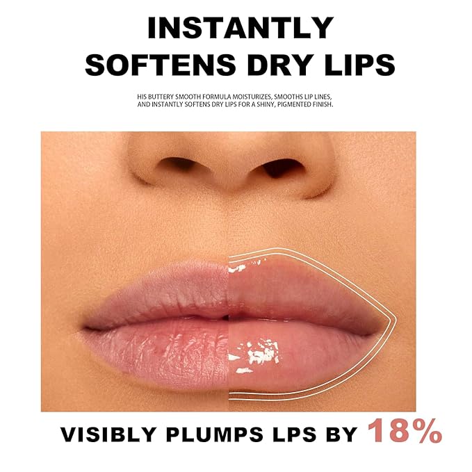 Lip Balm Click Slick, Honey Melting Lip Glow Oil, Moisturizing and Long-lasting Lip Plumper, Non Sticky Lipstick with Coconut Oil (02 Grape)