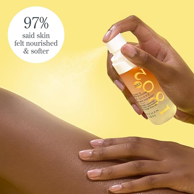 Beekman 1802 Honey & Orange Blossom Milk Shake - Body Mist - 2.0 fl. oz - With Hyaluronic Acid & Jojoba Oil - Instantly Moisturizes, Hydrates & Softens - Good for Sensitive Skin - Cruelty Free