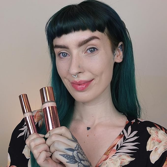 Revolution Beauty, Conceal & Define Foundation, Full Coverage, Long-Lasting Matte Finish, Vegan & Cruelty Free, F8 Light to Medium Skin Tones, 0.8 Fl.Oz.