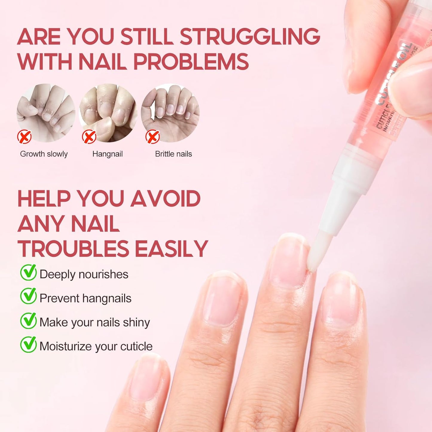 Peacecolor 8Pcs Cuticle Oil Pen for Nails Nail Oil Cuticle Pen for Nourishing Dry Damaged Cuticles Multiple Flavor Cuticle Revitalizer Oil Pen Nail Strengthener Nail Care Kit