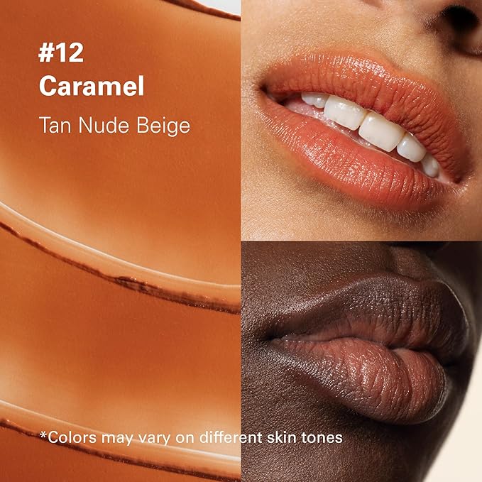 Melixir Vegan Lip Butter #12 Caramel(Tinted) (+11 more colors) 0.13oz, Bee Free, Petrolatum Free, Deep Nourishing Plant-Based Vegan Chapstick, Vegan Lip Balm for Dry, Cracked and Chapped Lips