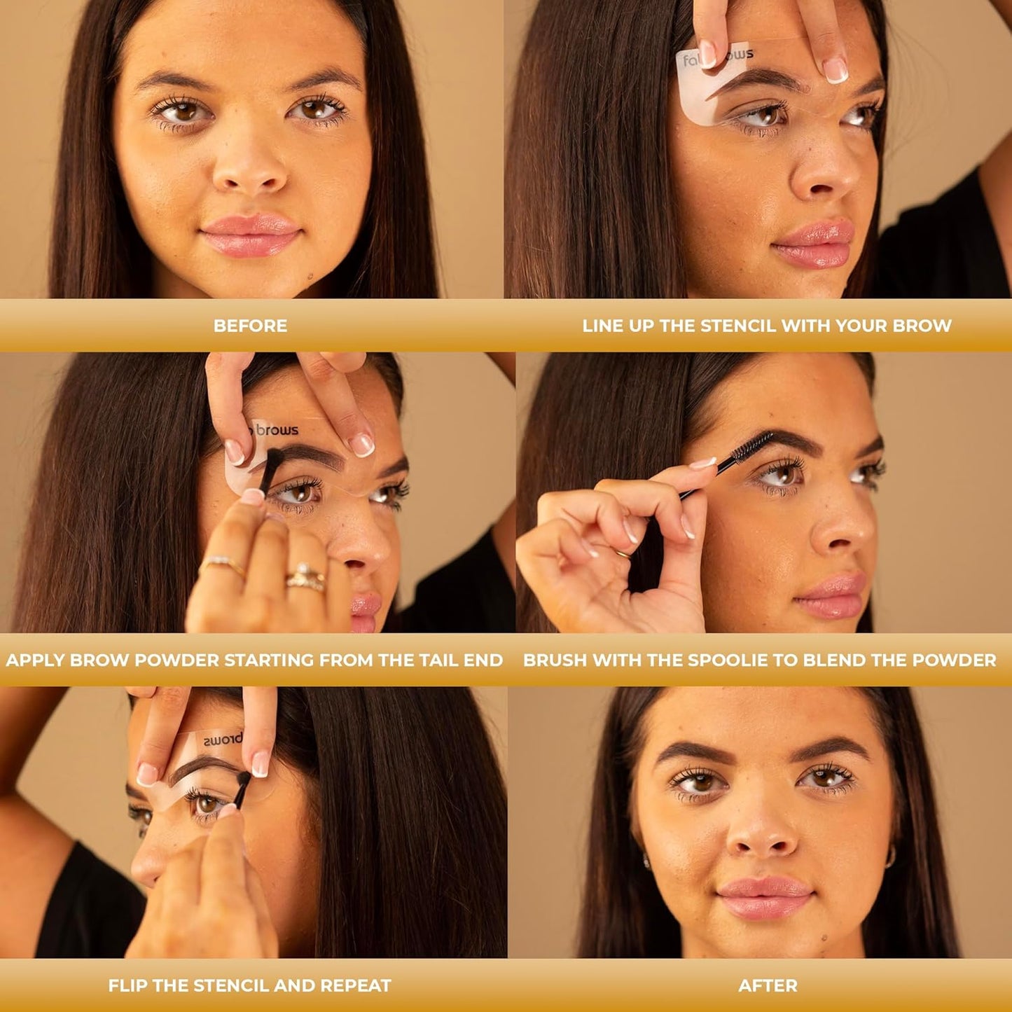 Duo Eyebrow Kit - Ultimate Brow Kit with Compact Powder Mirror and Waterproof Eye Makeup Contour Palette Set (Dark Brown/Chocolate Brown)