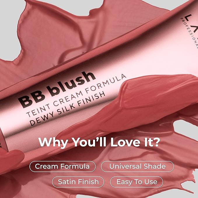 Lamel BB Blush Cheek Makeup - Lightweight and Long Lasting Liquid Blush - Blendable Cream Blush for Cheeks, Natural Finish Cream Contour - Nude Liquid Blush, 401 (Tea Rose) -10ml/0,33fl.oz