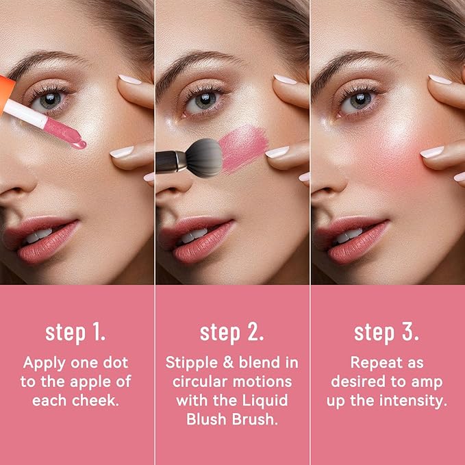 Liquid Blush, Long-lasting & Blendable Liquid Blush for High-Pigment Color, Achieve a Soft, Dewy, Healthy Natural Finish (09-Blood Orange, 0.2 Ounce)