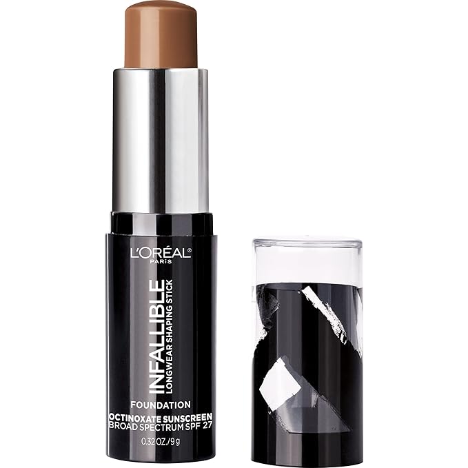 L'Oreal Paris Makeup Infallible Longwear Shaping Stick Foundation, 411 Chestnut, 1 Tube, 0.32 Ounce