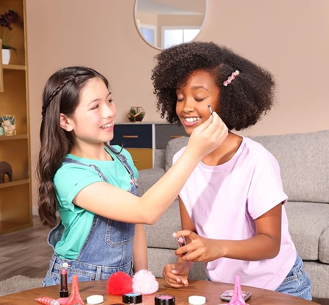 Miraculous Ladybug Kids Makeup Set - 10 Piece Bag with Nail Polish, Hair Chalk, Stickers & More - Safe, Non-Toxic Pretend Play Cosmetics - Miraculous Ladybug Themed Makeup Kit for Children