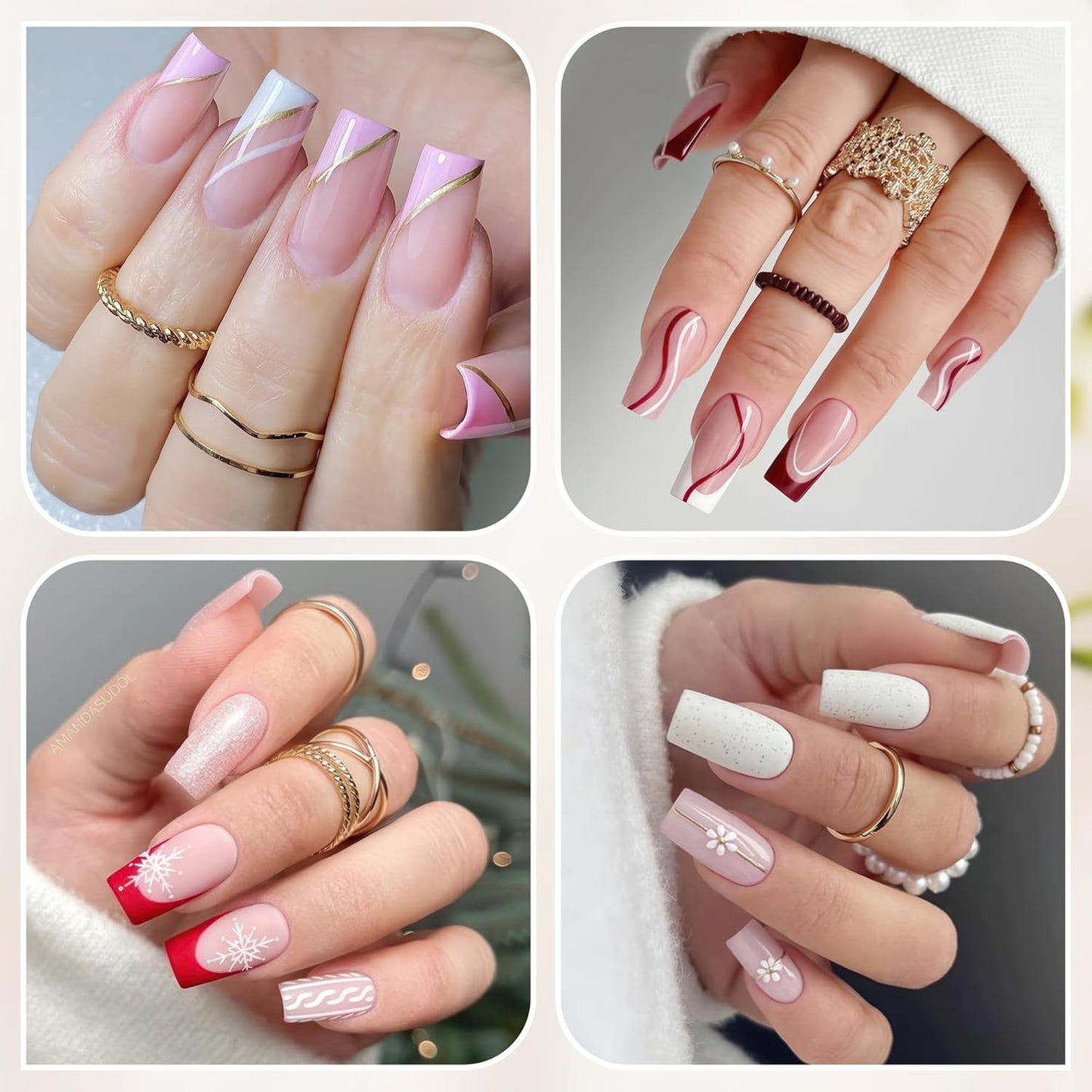 UNA GELLA Medium Square Gel Nail Tips 504pcs Full Matte Square Gel Tips Half Cover Clear False Nails Tips No C Curve with Position Line for Perfect Nail Extentions 12 Sizes, Gelly Tips