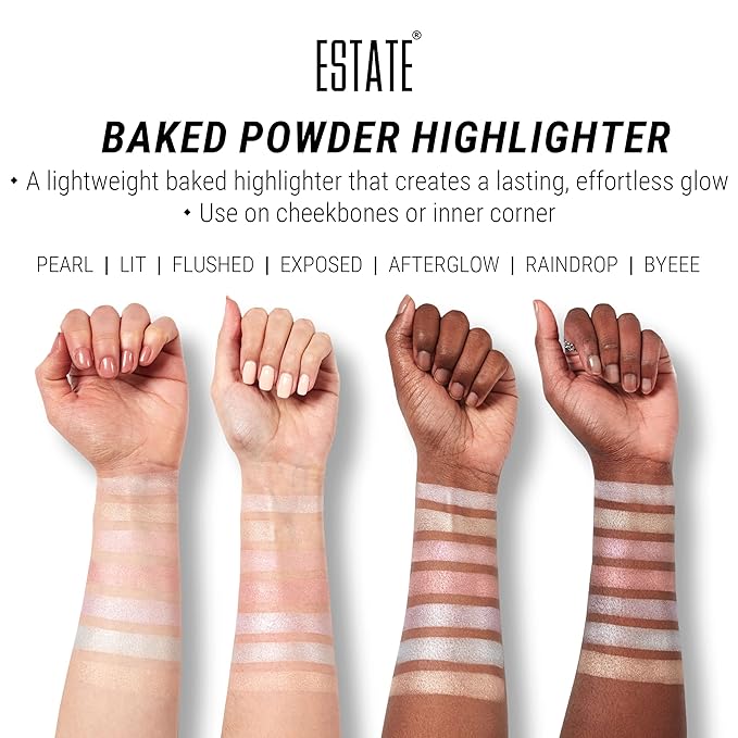 Estate Cosmetics Dew Me Baked Highlighter – Cheek, Eyes & Face Pressed Powder – 3 g (0.1 oz) (BYEEE)