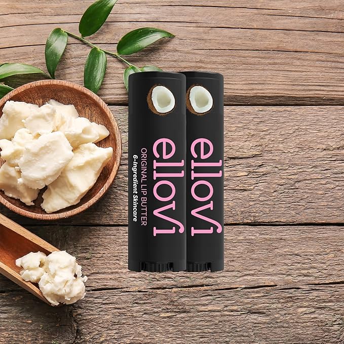 Natural Lip Butter Lip Balm - Original - Pure Enough to Eat - Made With Just 6 Vegan Ingredients - 100% Natural & Organic Moisturizing Lip Care for All Day Hydration (Single)