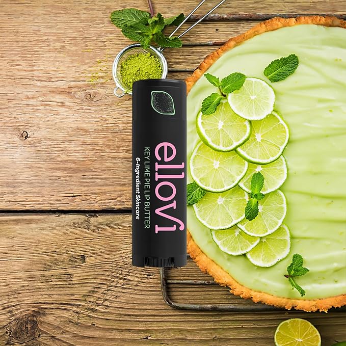 Natural Lip Butter Lip Balm - Key Lime - Pure Enough to Eat - Made With Just 6 Vegan Ingredients - Moisturizing Lip Care for All Day Hydration