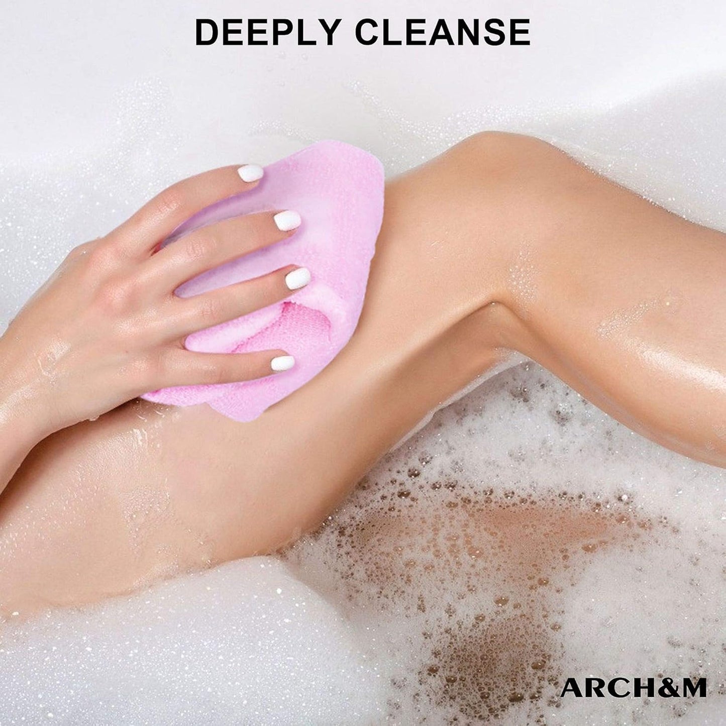 ARCH&M Japanese Beauty Skin Cloth (3 Pack) | Exfoliating Towel & Korean Body Scrubber for a Spa-Like Experience at Home (Navy-Blue x 3)