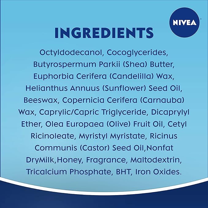 NIVEA Vanilla Buttercream Lip Care - All Day Moisturizing Lip Balm for Soft Lips - Pack of 4
