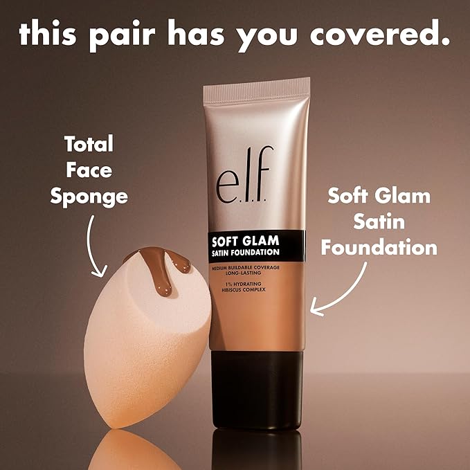 e.l.f. Soft Glam Foundation, Medium Coverage, Long-Lasting & Buildable Foundation For A Smooth, Satin Finish, Vegan & Cruelty-Free, 12 Fair Warm