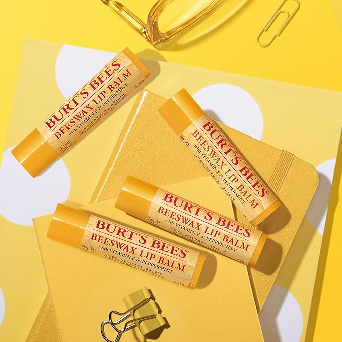 Burt's Bees Lip Balm - Original Beeswax 12 Count Pack in Bulk, Lip Moisturizer With Responsibly Sourced Beeswax, Tint-Free, Natural Origin Conditioning Lip Treatment, 12 Tubes, 0.15 oz