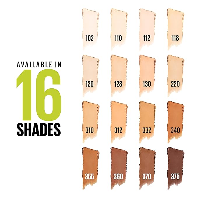 Maybelline Super Stay Up to 24HR Hybrid Powder-Foundation, Medium-to-Full Coverage Makeup, Matte Finish, 112, 1 Count
