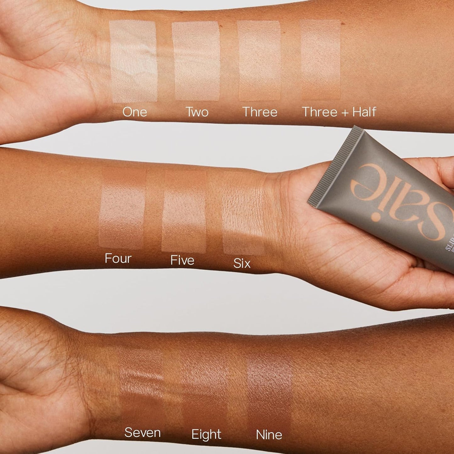 Saie Slip Tint SPF 35 Tinted Moisturizer - Light Coverage Moisturizer + Broad Spectrum Zinc Oxide Sunscreen with Hydrating Hyaluronic Acid - Shade Six (1.35 oz)