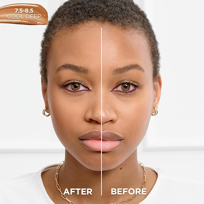 L'Oreal Paris True Match Nude Hyaluronic Tinted Serum Foundation with 1% Hyaluronic acid, Cool Deep 7.5-8.5, 1 fl. oz.