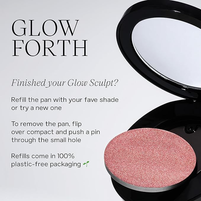 Saie Glow Sculpt Multi-Use Highlighter + Cream Blush - Lightweight Highlighter Makeup with Hyaluronic Acid + Micropearl for Radiant, Glowing Skin - Mauveglow (.02 oz)