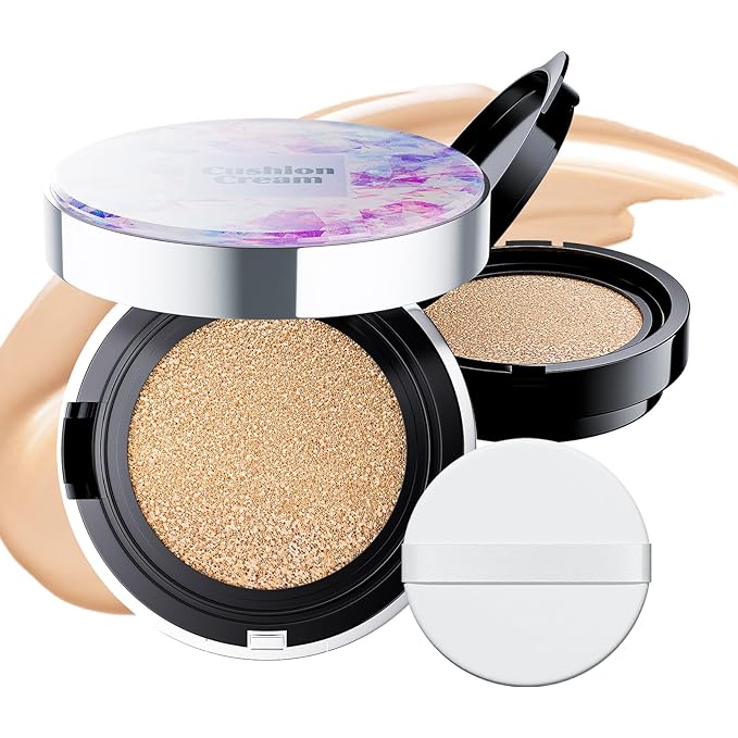 Mushroom Head Air Cushion CC Cream - BB Cream Foundation Makeup Moisturizing Concealer Long-Lasting, Cushion Foundation Full Coverage Self Adjusting (Natural, 1 PCS)