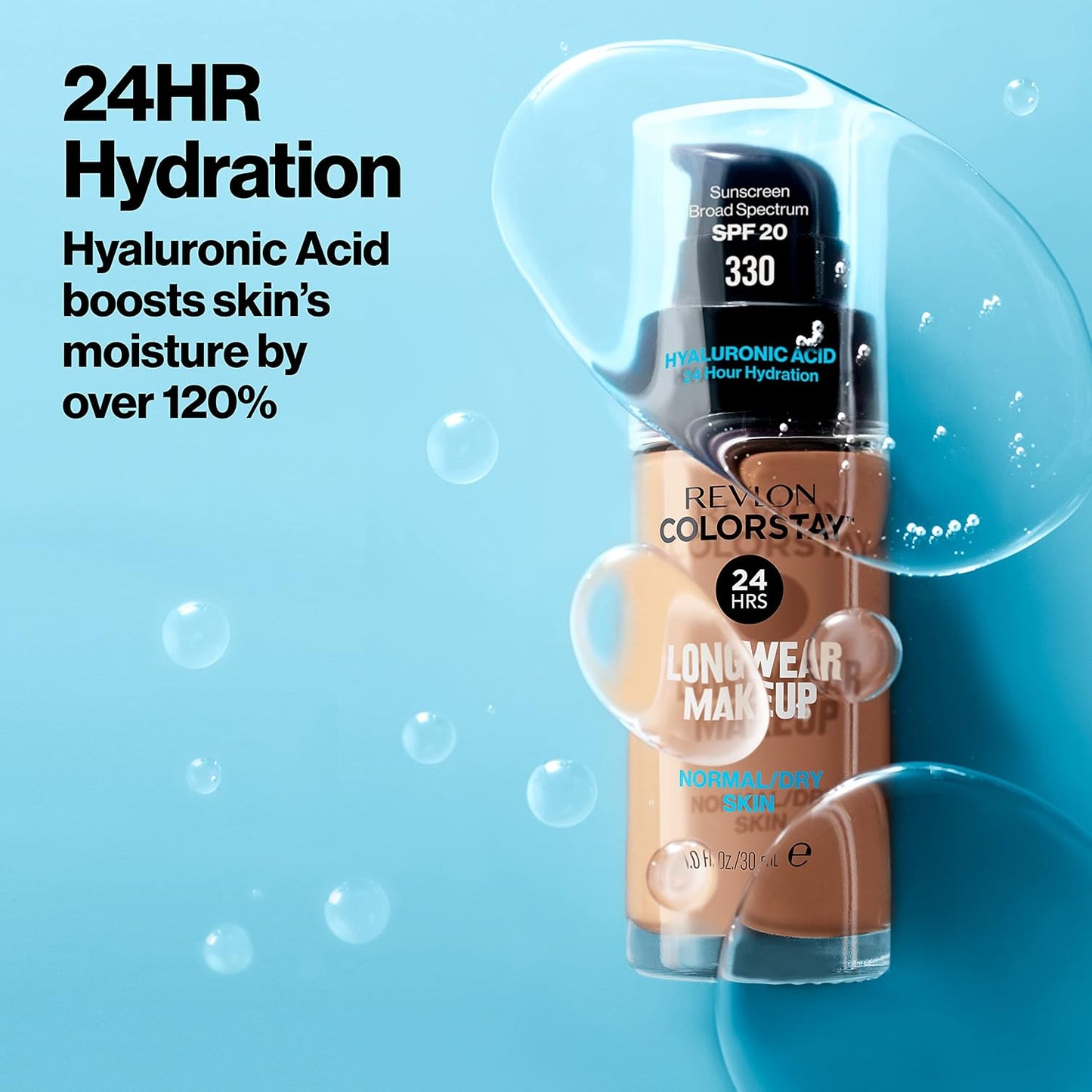 Revlon Liquid Foundation, ColorStay Face Makeup for Normal & Dry Skin, SPF 20, Longwear Medium-Full Coverage with Natural Finish, Oil Free, 392 Sun Beige, 1 Fl Oz