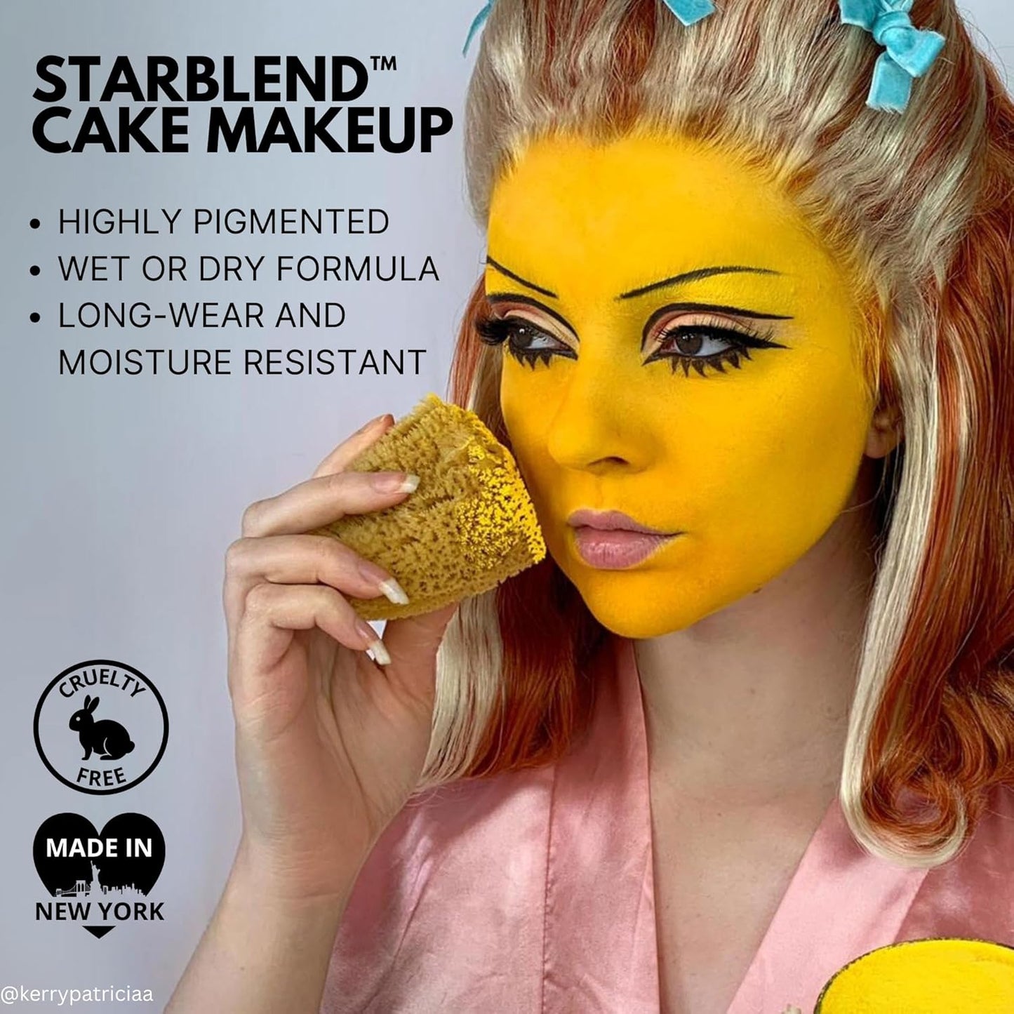Mehron Makeup StarBlend Cake Makeup | Wet/Dry Pressed Powder | Powder Foundation | Orange Face Paint & Body Paint 2 oz (56g)