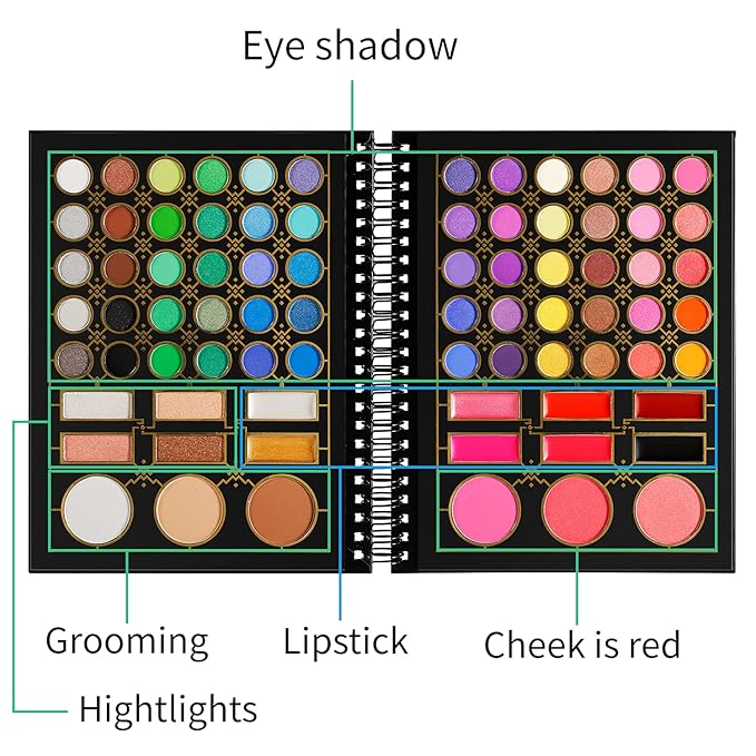 Makeup Palette for Teens, DE’LANCI Pro Makeup Pallet Gift Set for Teen Girls and Women,Beginners, 78 All in One Make up Eyeshadow Kit,Full Makeup Starter Kit for Young Teens Beginners or Pros