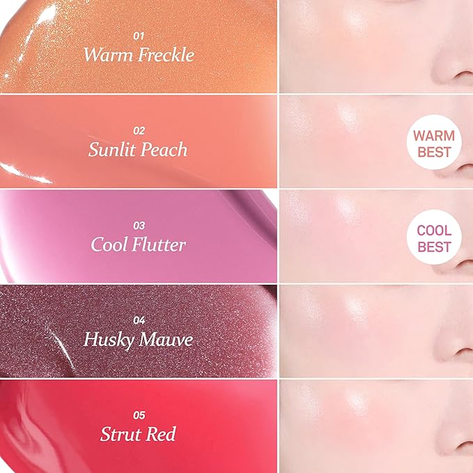 hince Dewy Liquid Cheek 6g Raw Glow Liquid Blush for Cheeks Vegan Dewy Cheek Tint Glass Skin Lightweight Liquid Blush Weightless Watercolor (WARM FRECKLE, LC001)
