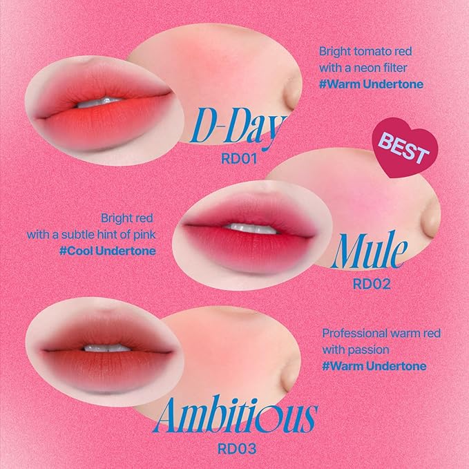 Lip&Cheek Blurry Pudding Pot | Reddish Moment - D-Day | Makeup Blush, Buildable Lightweight, Multi-Use Soft Matte Finish | 5g