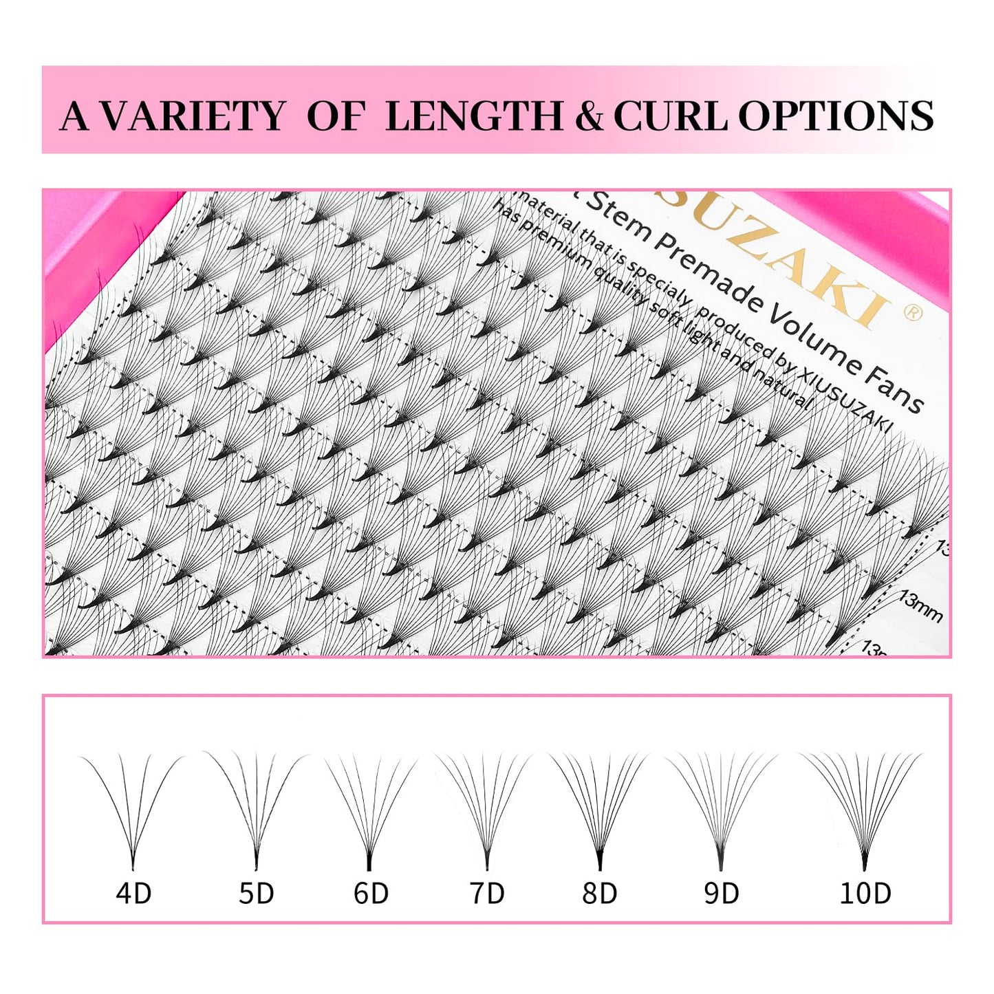 Premade Fans Eyelash Extensions 14D Volume Lash Extensions 0.05 Thickness Eyelash Extension C Curl Premade Lash Fans Mix 9-16mm Fluffy Soft Handmade Lash Fan(14D-0.05-C,9-16mm)