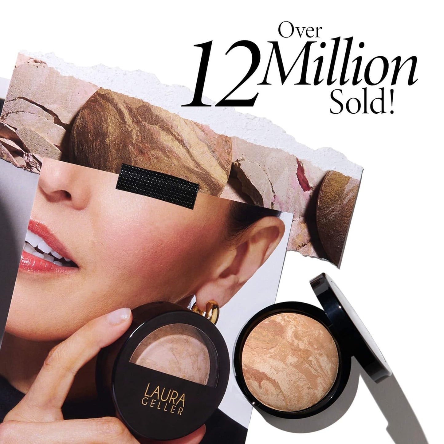 LAURA GELLER NEW YORK Award-Winning Baked Balance-n-Brighten Color Correcting Powder Foundation - Deep - Buildable Light to Medium Coverage - Demi-Matte Natural Finish